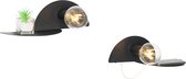 QAZQA valerie - Industriele Wandlamp voor binnen - 1 lichts - D 15 cm - Zwart - Industrieel -  Woonkamer | Slaapkamer