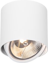 QAZQA impact - Design Plafondspot | Spotje | Opbouwspot - 1 lichts - Ø 132 mm - Wit -  Woonkamer | Slaapkamer | Keuken