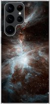 Geschikt voor Samsung Galaxy S22 Ultra hoesje - Galaxy - Planeet - Sterren - Siliconen Telefoonhoesje
