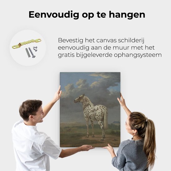 Artaza Toile Peinture Le Cheval Pied - Paulus Potter - 80x100 - Groot - Art - Impression sur Toile