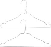 Voordeelset van 50x stuks metalen kledinghangers zilver 40 x 20 cm - Kledingkast hangers/kleerhangers