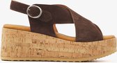 VIA VAI Sissel Raise Sandalen - Met Sleehak - Bruin - Maat 41