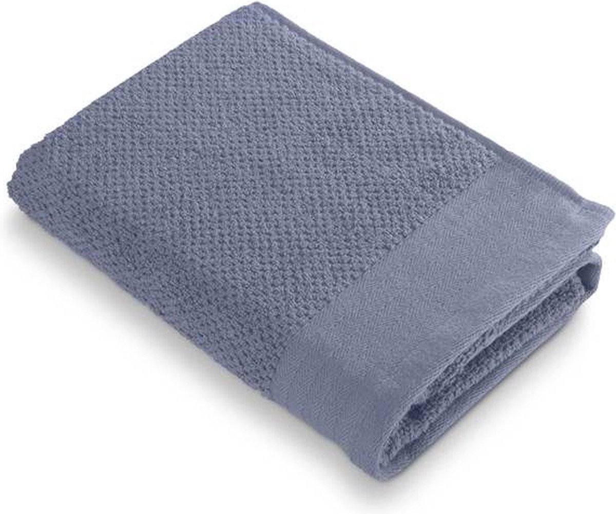 Walra Soft Cotton Popcorn Handdoek - 50x100 cm - Blauw