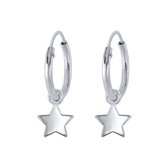 Zilveren oorbellen | Oorringen met hanger | Zilveren oorringen met hanger, ster