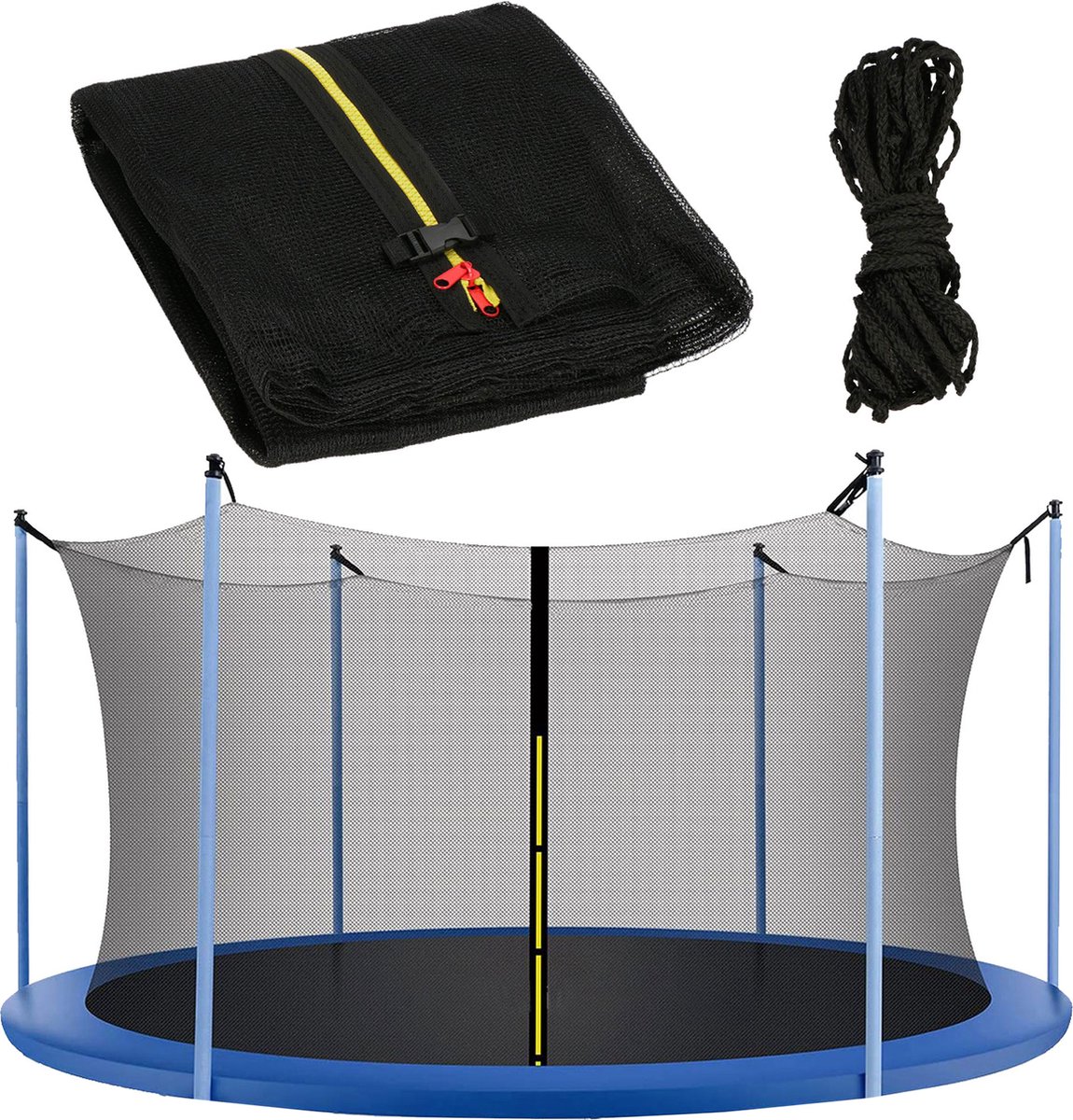 Springos Veiligheidsnet Trampoline | Trampoline Net | Geschikt voor 6 Palen | Ø 305 cm | Zwart – foto 7