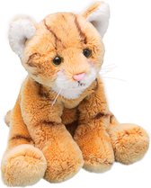 Pluche knuffel dieren Orange Tabby kat/poes 13 cm - Speelgoed knuffelbeesten - Katten/poezen