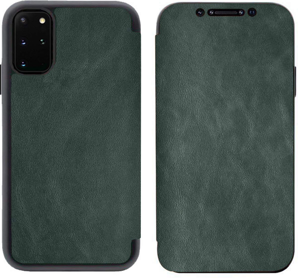 Hoesje geschikt voor Samsung Galaxy S21 Ultra - Bookcase - Kunstleer - Siliconen - Groen