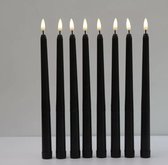 2 Zwarte Plastic Led Kaarsen - Led kaarsen - Wit Licht - Zwart - Diner Kaarsen - Flikkerende Vlam - EXCLUSIEF batterijen AAA