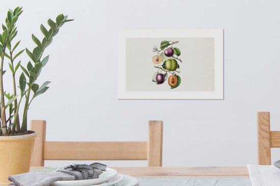 Peinture sur toile Nourriture - Fruits - Pêche - 30x20 cm - Décoration murale