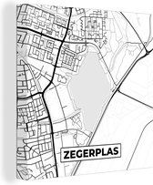 Toile Peinture Plan d'Etage - Carte - Plan de Ville - Zegerplas - 20x20 cm - Décoration murale
