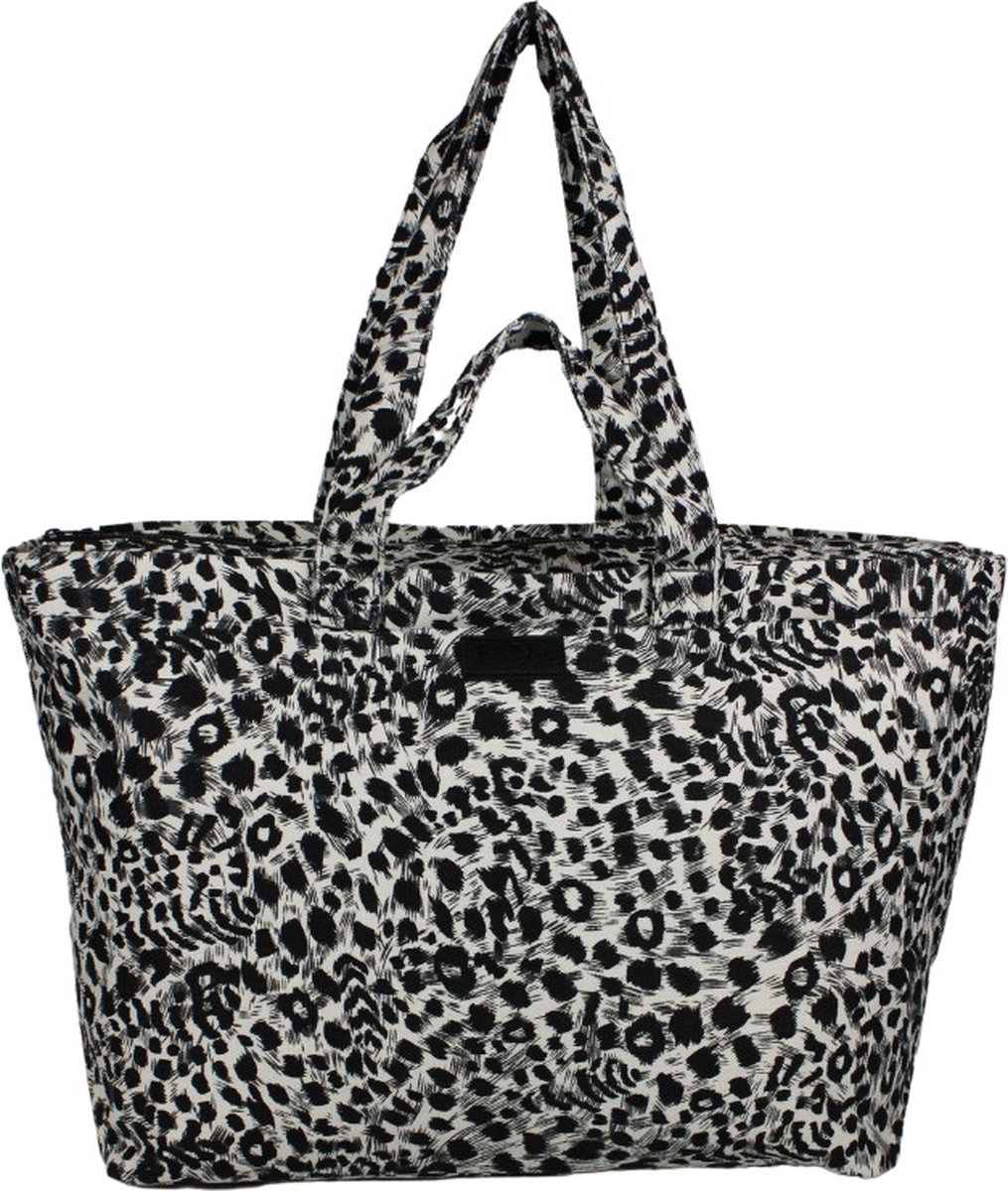 Fana Bags grote shopper/strandtas panterprint – Strandtas XXL – Strandtas met rits - Weekendtas dames