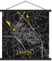 Porte-affiche avec affiche - Affiche scolaire - Boxtel - Or - Plan de la ville - Carte - Carte - 40x40 cm - Lattes noires