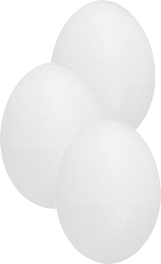 3x stuks piepschuim grote paas eieren hobby vorm tweedelig 20 cm - Knutselen artikelen