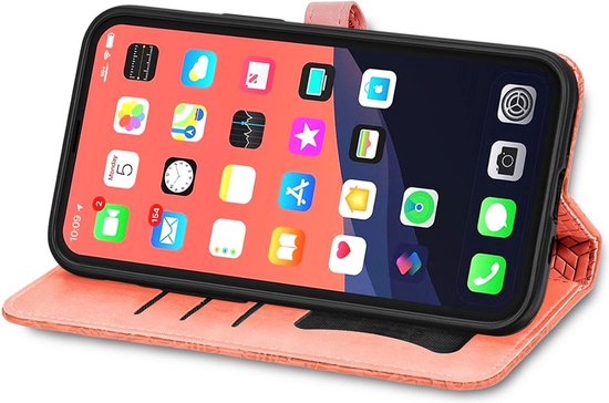 Peachy Wallet Bookcase Étui mandala en similicuir pour iPhone 13 Mini - Rouge