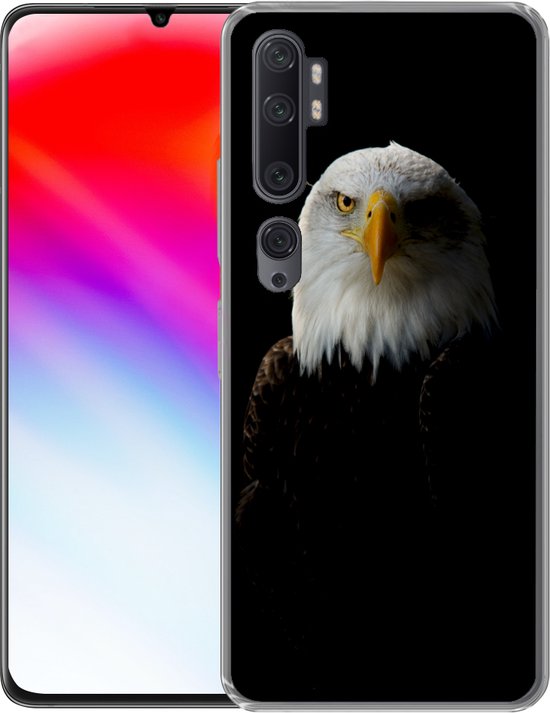 Coque Xiaomi Mi Note 10 - Aigle - Vogel - Zwart - Coque de téléphone en Siliconen