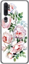 Geschikt voor Xiaomi Mi Note 10 hoesje - Waterverf - Rozen - Bloemen - Siliconen Telefoonhoesje