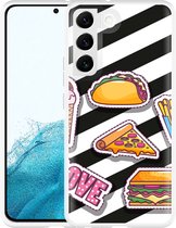 Galaxy S22 Hoesje Love Fast Food - Designed by Cazy