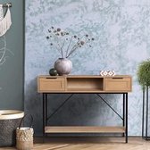 Console - In rotan met zwart metalen onderstel - RUSSELL