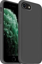 Coverzs Luxe Liquid Silicone case geschikt voor Apple iPhone SE 2022 - donkergrijs