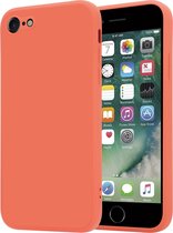 ShieldCase geschikt voor Apple iPhone SE 2022 vierkante silicone case - oranje