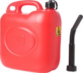 Jerrycan/benzinetank 10 liter rood - Voor diesel en benzine - Brandstof jerrycans/benzinetanks