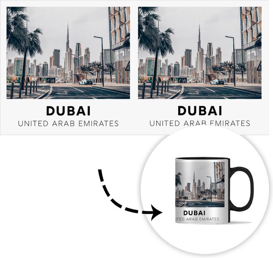 Magic Mug - Photo on Heat Mugs - Coffee Mug - Dubai - Away - Skyline - Magic Mug - Cup - 350 ML - Tea Mug - Sinterklaas decoration - Handout gifts for children - Shoe present Sinterklaas