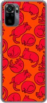Coque de téléphone adaptée à la coque Xiaomi Redmi Note 10 Pro - Motifs - Chat - Oranje - Garçons - Filles - Enfants - Bébé - Coque de téléphone en Siliconen