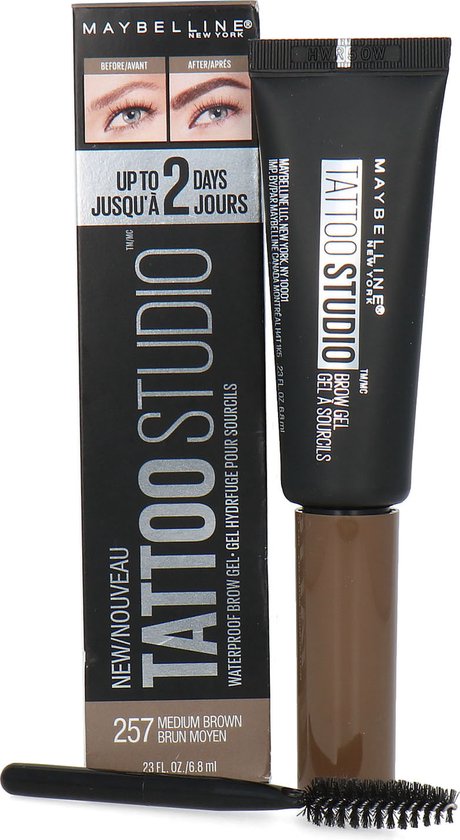 Maybelline TattooStudio Augenbrauenstift – Wasserfest, 257 Medium Brown, 0,8 G – Für Natürlich Definierte Brauen Bis Zu 36 Stunden