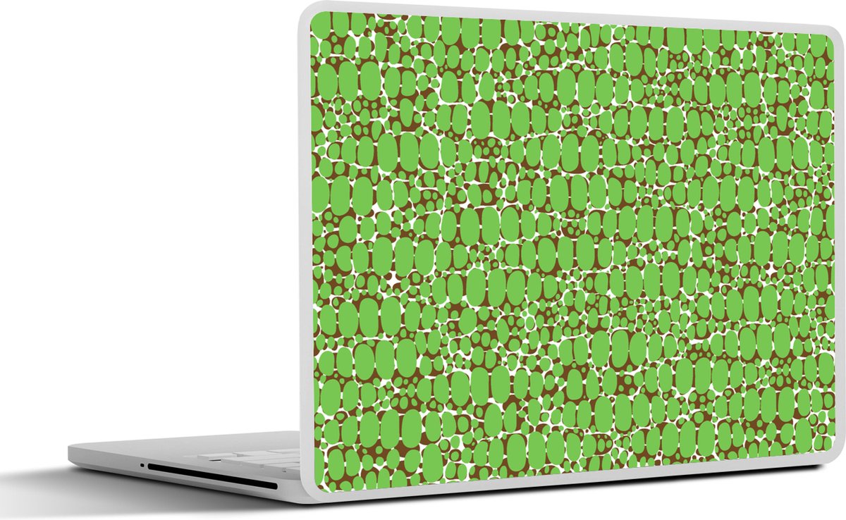 Laptop sticker - 17.3 inch - Krokodil - Structuur - Patronen - Groen - 40x30cm - Laptopstickers - Laptop skin - Cover