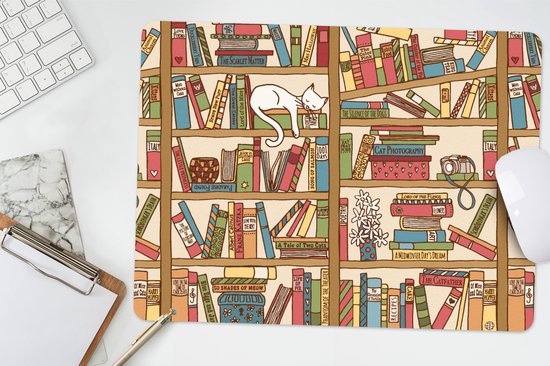 Sous-main 40x30 cm - Tapis de souris Kids - Chat - Boek - Garçons - Filles - Enfants - Sous-main XL - Protège-sous-main - Tapis de souris Ordinateur