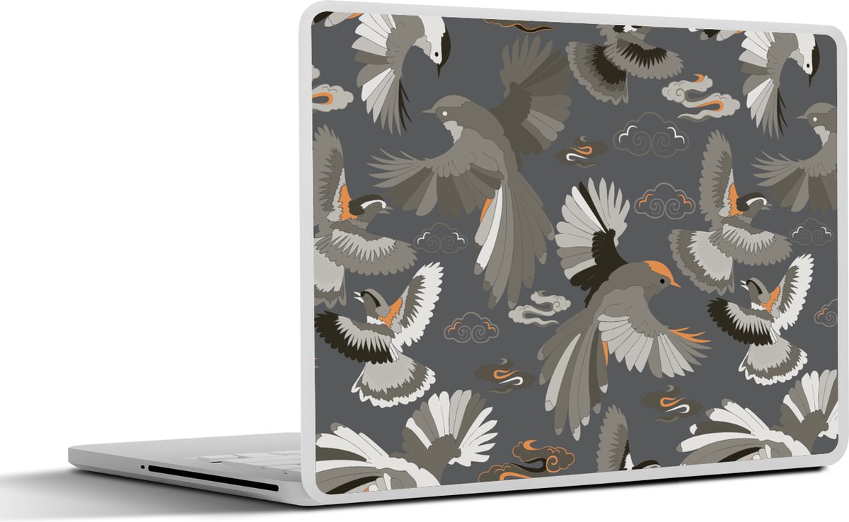 Laptop sticker - 12.3 inch - Vogel - Patroon - Wolken - 30x22cm - Laptopstickers - Laptop skin - Cover
