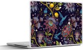 Laptop sticker - 17.3 inch - Patronen - Vogel - Bloemen - 40x30cm - Laptopstickers - Laptop skin - Cover