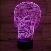 3D Led Lamp Met Gravering - RGB 7 Kleuren - Schedel