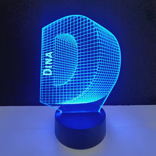 3D LED Lamp - Letter Met Naam - Dina