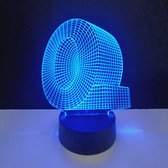3D LED Lamp - Letter - Q
