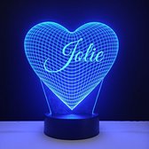 3D LED Lamp - Hart Met Naam - Jolie
