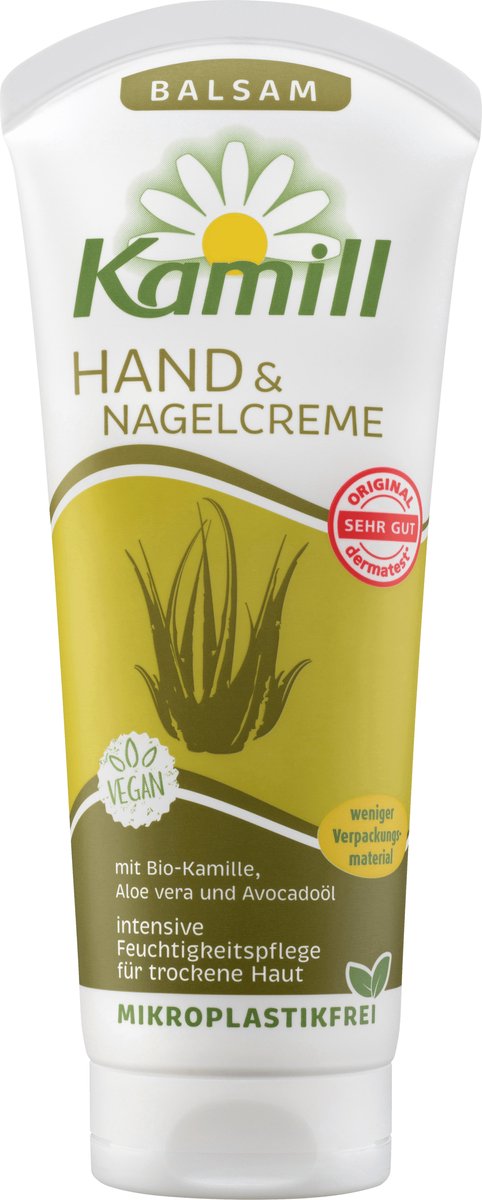 Kamill Hand- en nagelcrèmebalsem met biologische kamille, aloë vera & avocado-olie, 100 ml