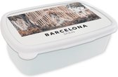 Broodtrommel Wit - Lunchbox - Brooddoos - Spanje - Barcelona - Architectuur - 18x12x6 cm - Volwassenen