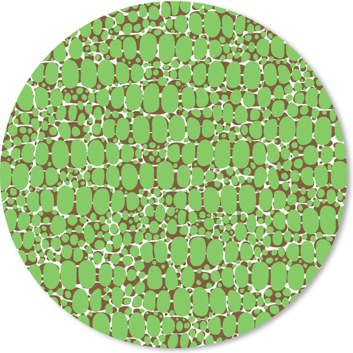 Muismat rond 40x40 cm - Mousepad Krokodil - Structuur - Patronen - Groen - Ronde muismatten