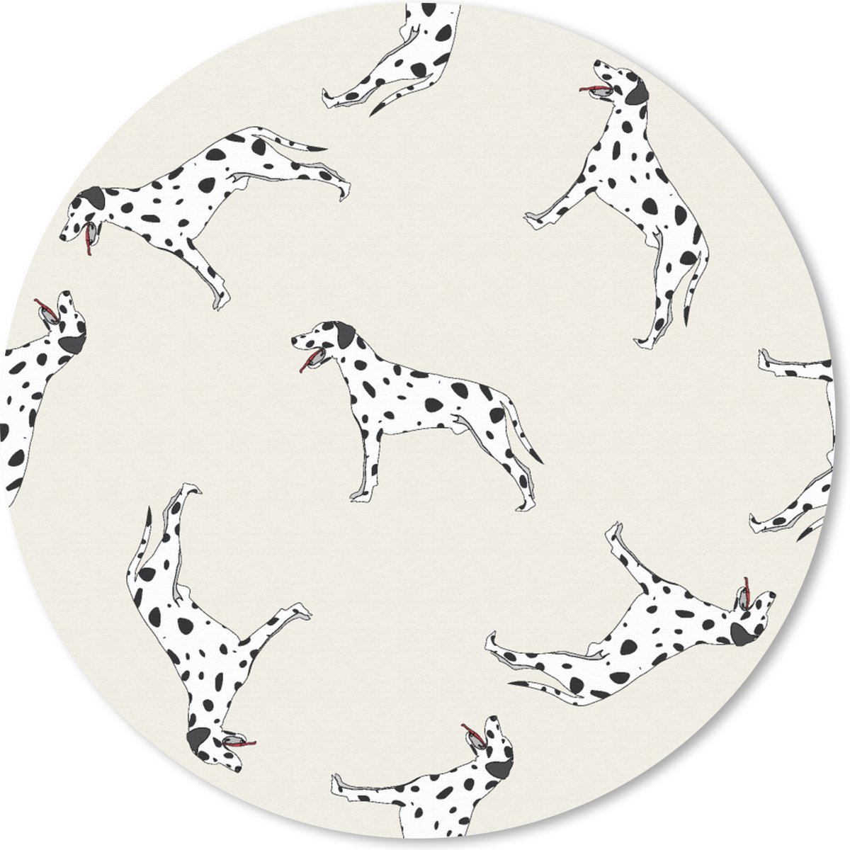 Muismat rond 40x40 cm - Mousepad Hond - Dalmatiër - Pastel - Jongen - Design - Ronde muismatten