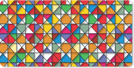 Bureau onderlegger 60x30 cm - Muismat Glas - Geometrie - Design - Bureaulegger xl - Desk mat beschermer - Computer muismatten