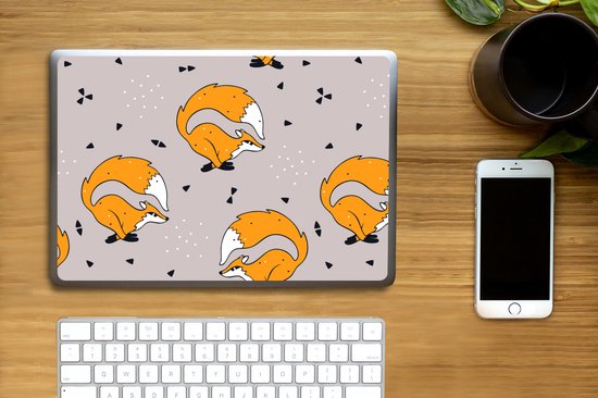 Autocollant pour ordinateur portable - 13,3 pouces - Meiden - Renard - Animaux - Motifs - Fille - Kids - Enfants - 31x22,5 cm - Autocollants pour ordinateur portable - Peau pour ordinateur portable - Couverture