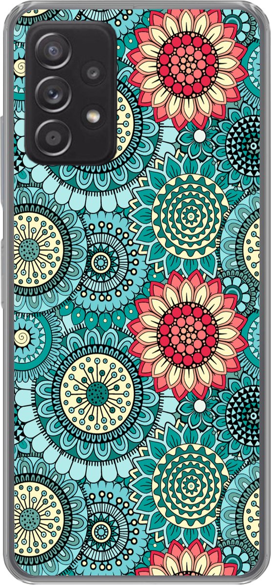 Telefoonhoesje Geschikt voor Samsung Galaxy A53 5G hoesje - Meisjes - Bloemen - Patronen - Girl - Kids - Kinderen - Siliconen Telefoonhoesje Telefoonhoesje