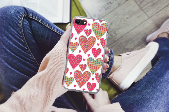 Coque iPhone SE 2020 - Fille - Coeur - Amour - Motifs - Coque de téléphone en Siliconen -