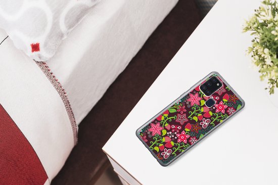 Coque Samsung Galaxy A21s - Filles - Fruits - Fleurs - Motifs - Coque de téléphone en Siliconen -