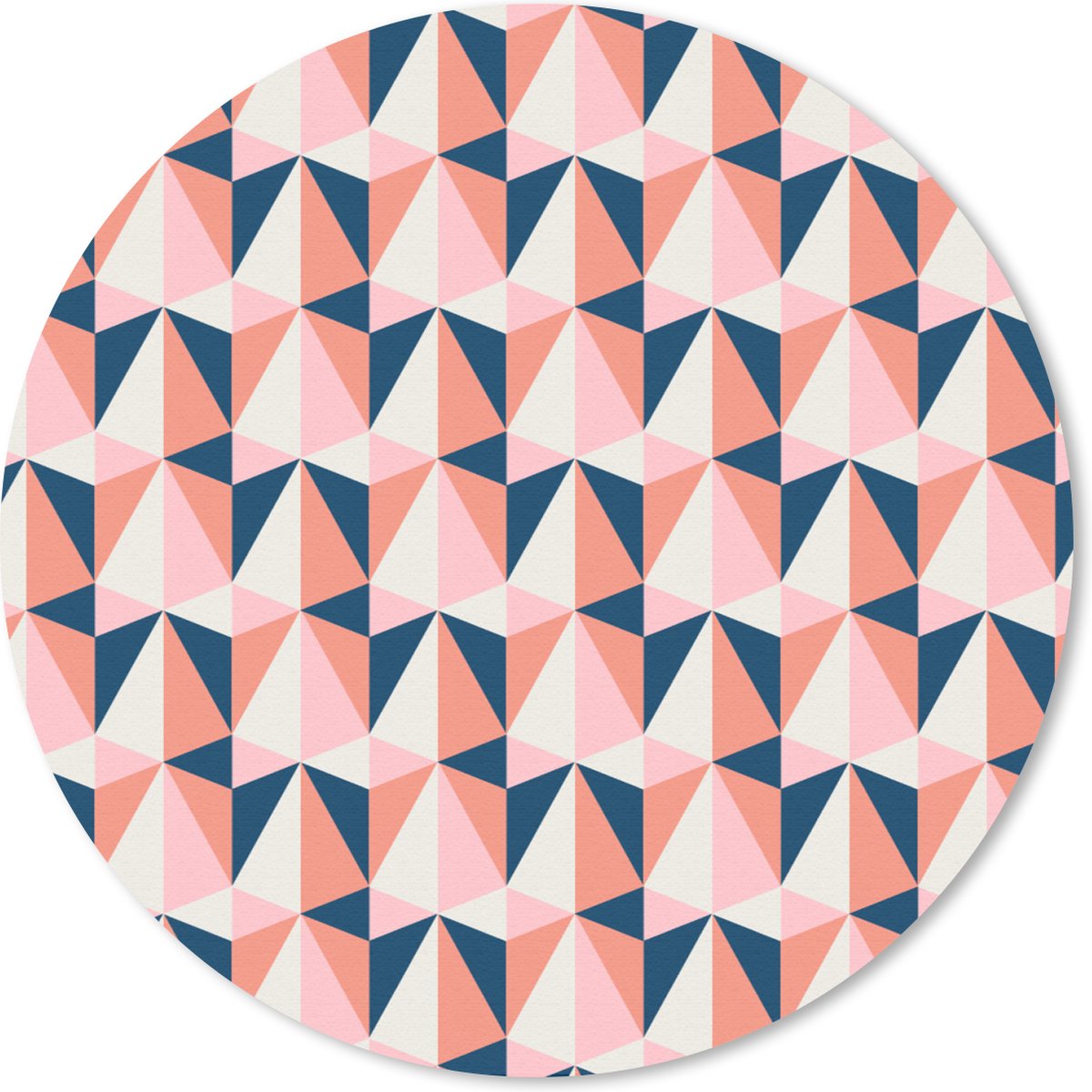 Muismat rond 40x40 cm - Mousepad Retro - Patronen - Driehoek - Ronde muismatten