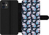 Bookcase Geschikt voor iPhone 12 Pro Max telefoonhoesje - Meisje - Unicorn - Lolly snoep - Patronen - Girl - Kids - Kinderen - Met vakjes - Wallet case met magneetsluiting