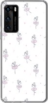 Geschikt voor Huawei P40 hoesje - Meiden - Ballet - Roze - Patronen - Girl - Kids - Kinderen - Siliconen Telefoonhoesje