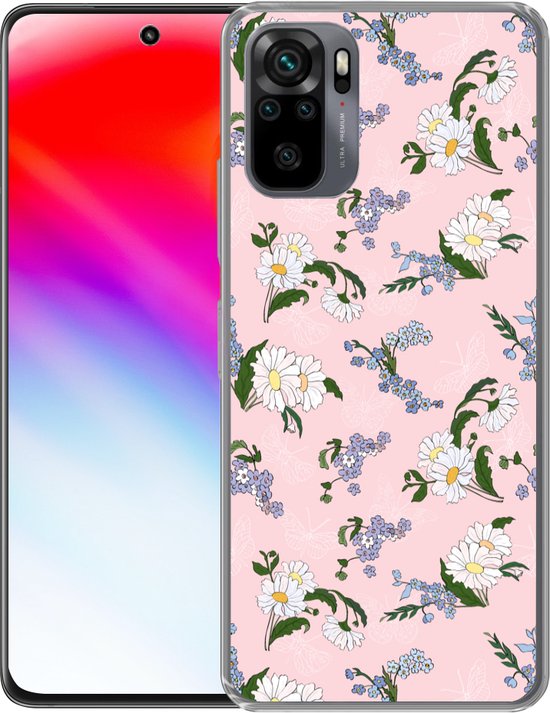 Coque Xiaomi Redmi Note 10 Pro - Motifs - Forget me nots - Fleurs - Fille - Kids - Enfants - Coque de téléphone en Siliconen