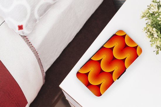 Étui pour téléphone iPhone 13 Bookcase - Design - Rétro - Rouge - Abstrait - Avec compartiments - Étui portefeuille avec fermeture magnétique